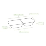 thumbnail of BIOZOYG 200 Stück Einwegteller Menüschale 24x15cm, Palmblatt Geschirr, Palmblatt Teller, rechteckige Menüteller mit 2 Kammern, biologisch abbaubar