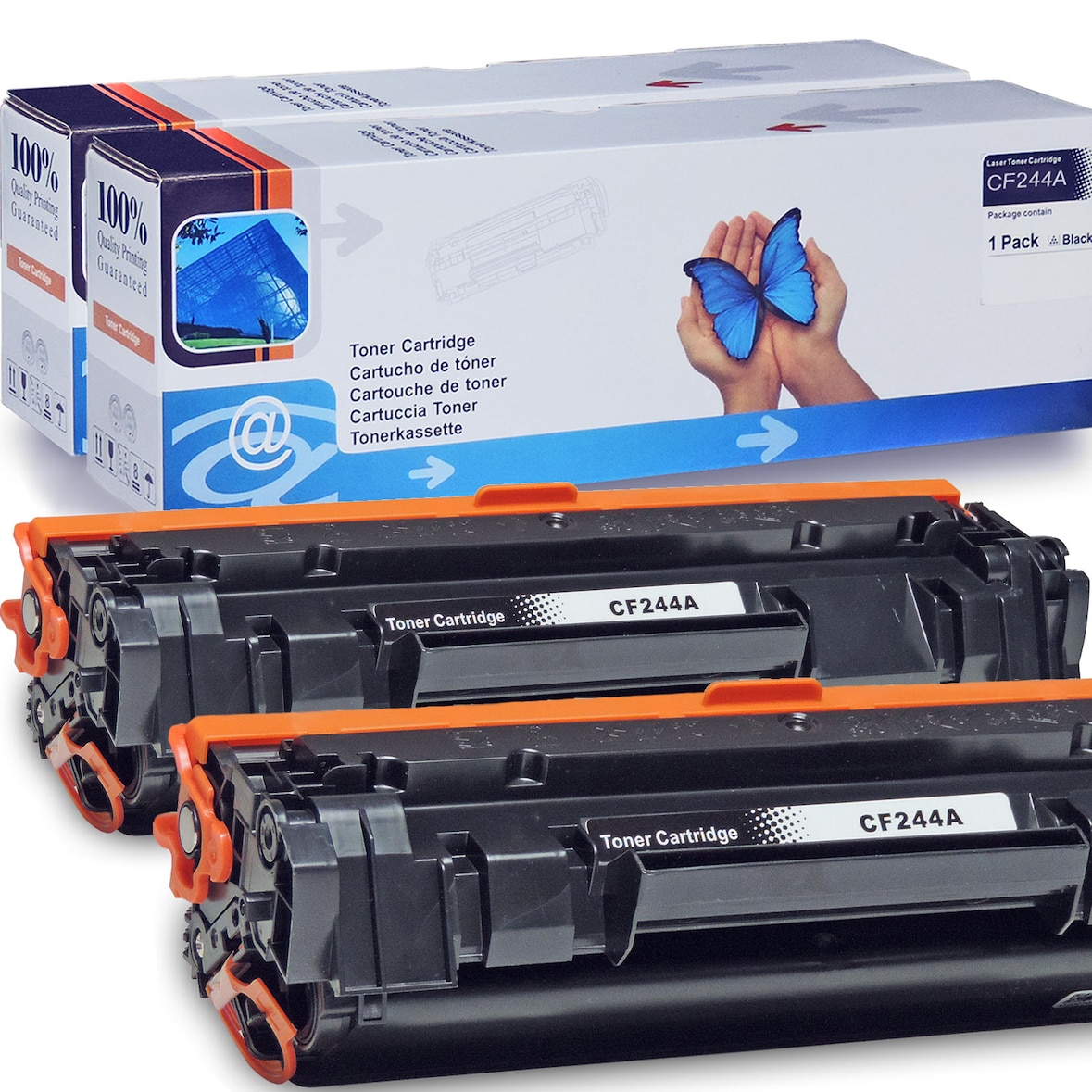 2 x D&C Toner HP LaserJet Pro MFP M28w Tonerkassette für HP LaserJet Pro MFP M 28 w Drucker kompatibel CF244A / 44A