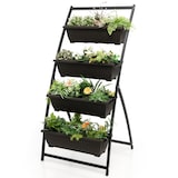 thumbnail of COSTWAY 4-laags verhoogd bed, plantenbak met 4 bakken en afwateringsgaten, vrijstaand verticaal bed (76 x 70,5 x 160 cm)