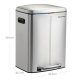 thumbnail of Helloshop26 - Cubo de basura de cocina de 2 cubos 2 x 20 litros cubos interiores dobles de plástico tapa abatible asa cierre suave 12_0003614