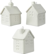 thumbnail of Christbaumschmuck Haus Porzellan 6,5cm Figur 1 Stück sortiert Weihnachtsbaum Anhänger Weihnachten Weihnachtsbaumschmuck Winterdorf Dorf Hütte Weiß
