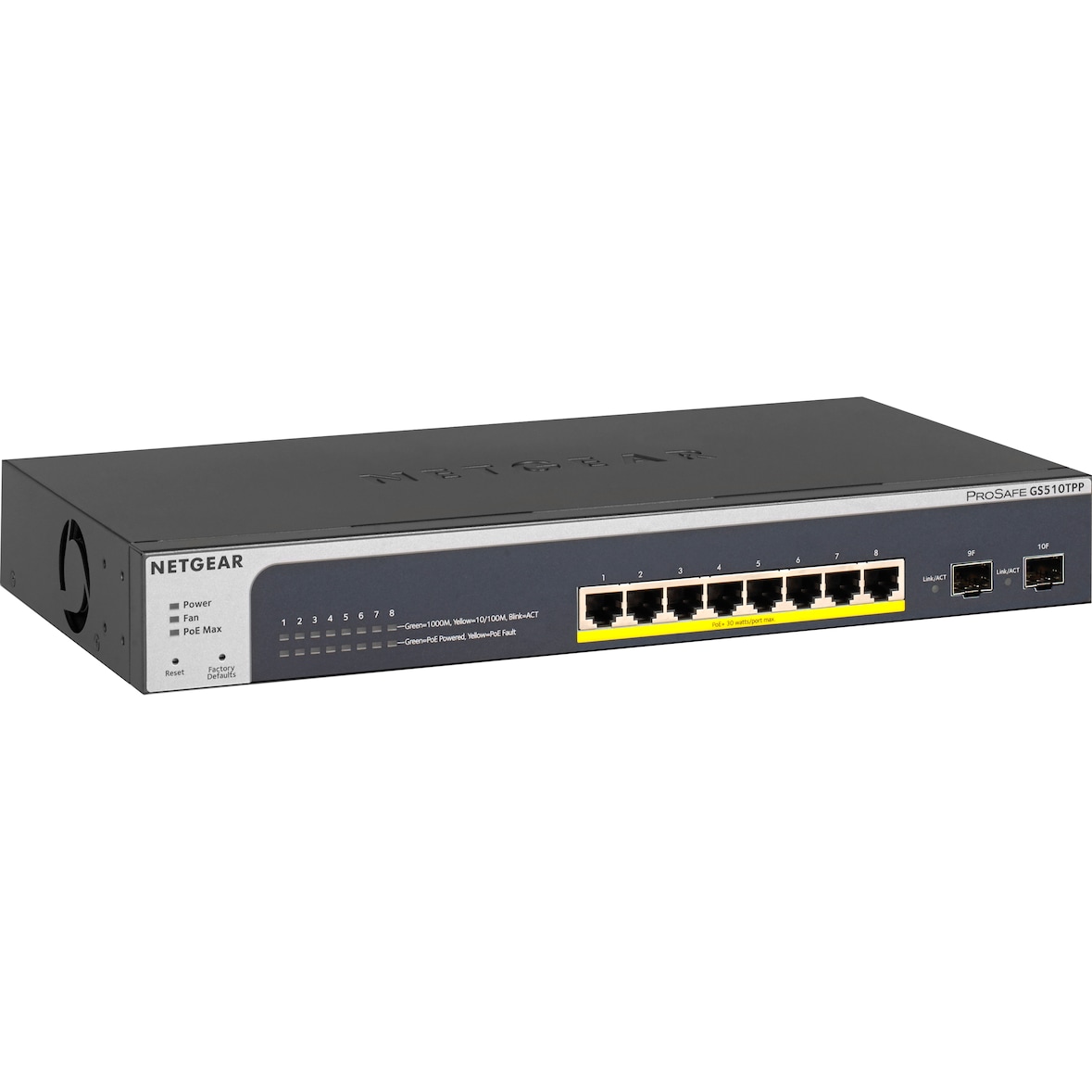 NETGEAR GS510TPP Switch smart 8P Gigabit PoE+ & 2 sfp 190W