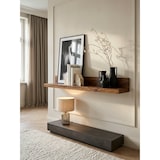 thumbnail of Wandregal aus Massivholz Sheesham, nachhaltig, starke Auflagefläche, ideal für Wohnräume und Flure, handgefertigt. 140x24x17 cm | Kadima Design