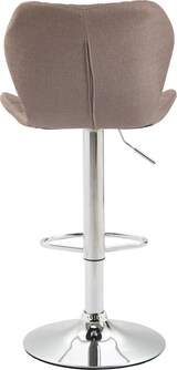 thumbnail of 2er Set Barhocker DIBEL - Stoff Taupe 47x51x88 cm Silber | Barstuhl Höhenverstellbar Mit Lehne Drehbar Tresenhocker Tresenstuhl Kneipenhocker