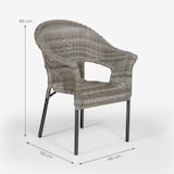 thumbnail of Sillón de exterior de aluminio y ratán sintético color gris, Apilable, Diseño rústico, Tamaño: 62x66x86 cm