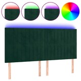 thumbnail of vidaXL LED Kopfteil Dunkelgrün 200x5x118/128 cm Samt
