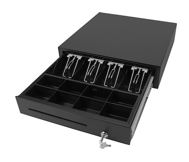 Olympia LD 410 Plus Kassenlade Vollmetall Kassenschublade mit 8 Münz- & 4 Scheinfächern Schwerlastauszug RJ12 Anschluss