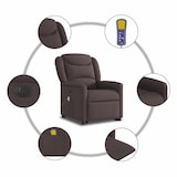 thumbnail of vidaXL Elektrischer Massagesessel mit Aufstehhilfe Dunkelbraun Stoff