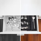 thumbnail of Relaxdays Besteckkasten ausziehbar, Bambus, HBT: 5 x 33,5-49,5 x 44,5 cm, 7-9 Fächer, Besteckeinsatz Schublade, schwarz