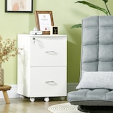 thumbnail of Cajonera de Oficina Mueble Auxiliar para Archivos con 2 Cajones Cerradura de 2 Llaves 5 Ruedas 2 Frenos para Estudio Despacho Dormitorio 43x45x72 cm