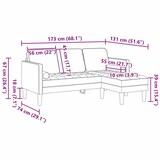 thumbnail of vidaXL Sofa Set mit Kissen Hellgrau Polyester