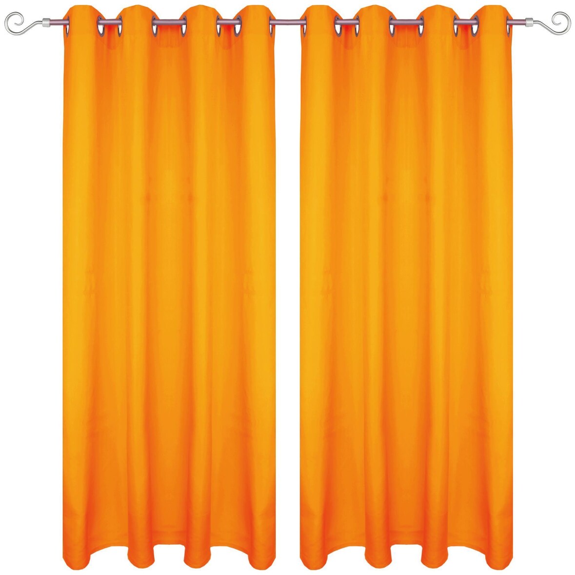 Gardine mit Ösen 140x175 cm ( Breite x Länge ) in Hellorange, blickdichter Vorhang, Ösenvorhang in vielen Variationen