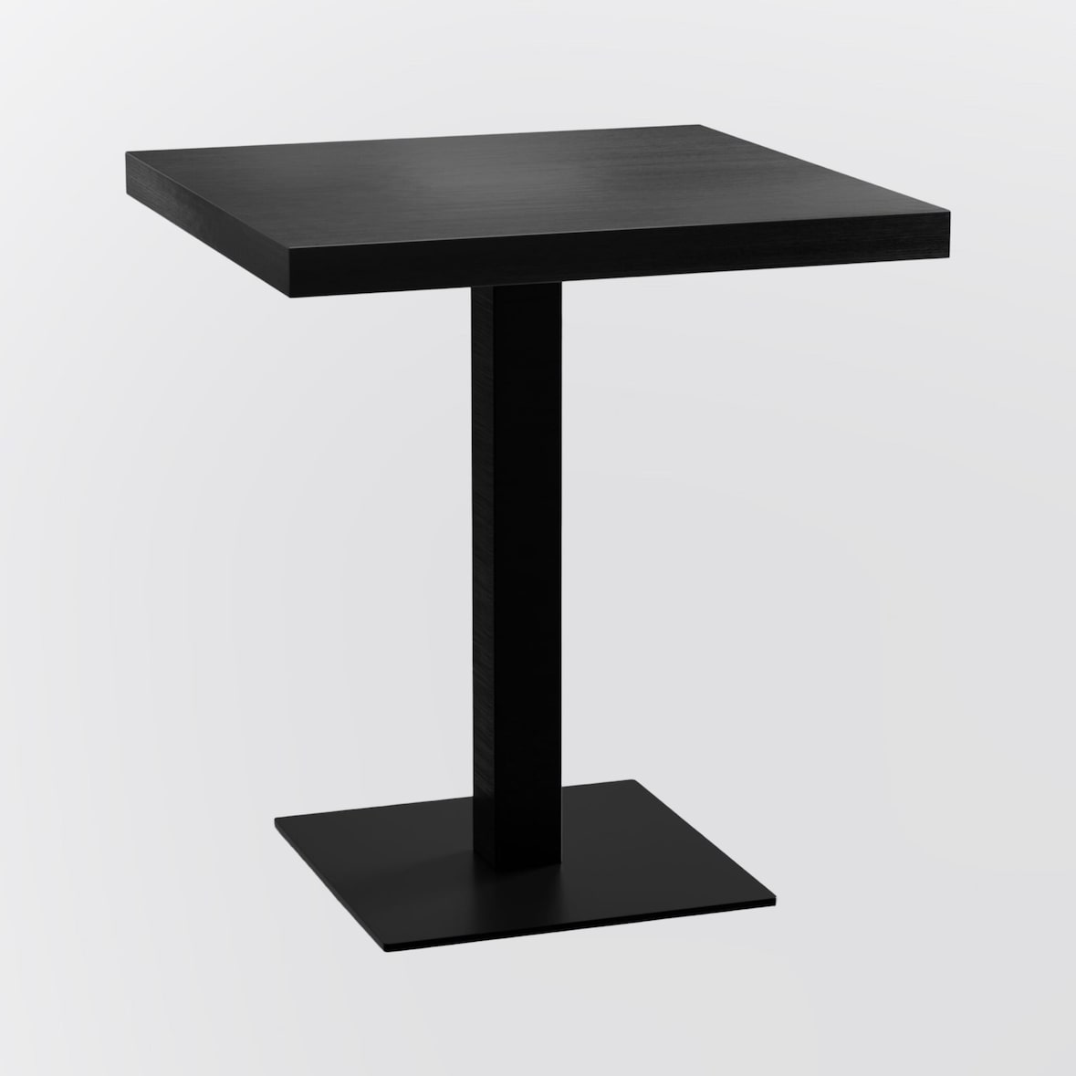 Bistrotisch 70x70 cm | Dunkle Holzoptik | Gusseisen Gestell Gastro Tisch