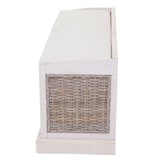 thumbnail of Sitzbank Bienne, Aufbewahrungsbox, 3 Körbe, Kubu-Rattan-Geflecht, 112x46x37cm ~ weiß