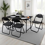 thumbnail of Klappstuhl 2er-Set, klappbarer Gästestuhl, gepolstert, leicht und bequem, Belastbarkeit 100 kg, Schwarz/Schwarz, Raburg Paul