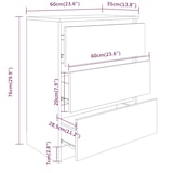 thumbnail of Helloshop26 - Buffet Sideboard Kommode Kleiderschrank Aufbewahrungsmöbel Organizer für Küche Wohnzimmer Lounge 60 x 35 x 76 cm 02_0031311