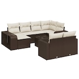 thumbnail of vidaXL 11-tlg. Garten-Sofagarnitur mit Kissen Braun Poly Rattan