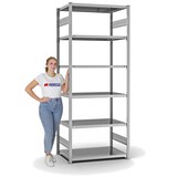 thumbnail of PROREGAL Fachbodenregal Stecksystem | Grundregal | HxBxT 250x100x60cm | 6 Ebenen | Fachlast 140 kg | Beidseitig nutzbar | Verzinkt