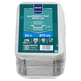 thumbnail of METRO PROFESSIONAL Aluminium bakjes met deksel, aluminium, 870 ml, 50 stuks