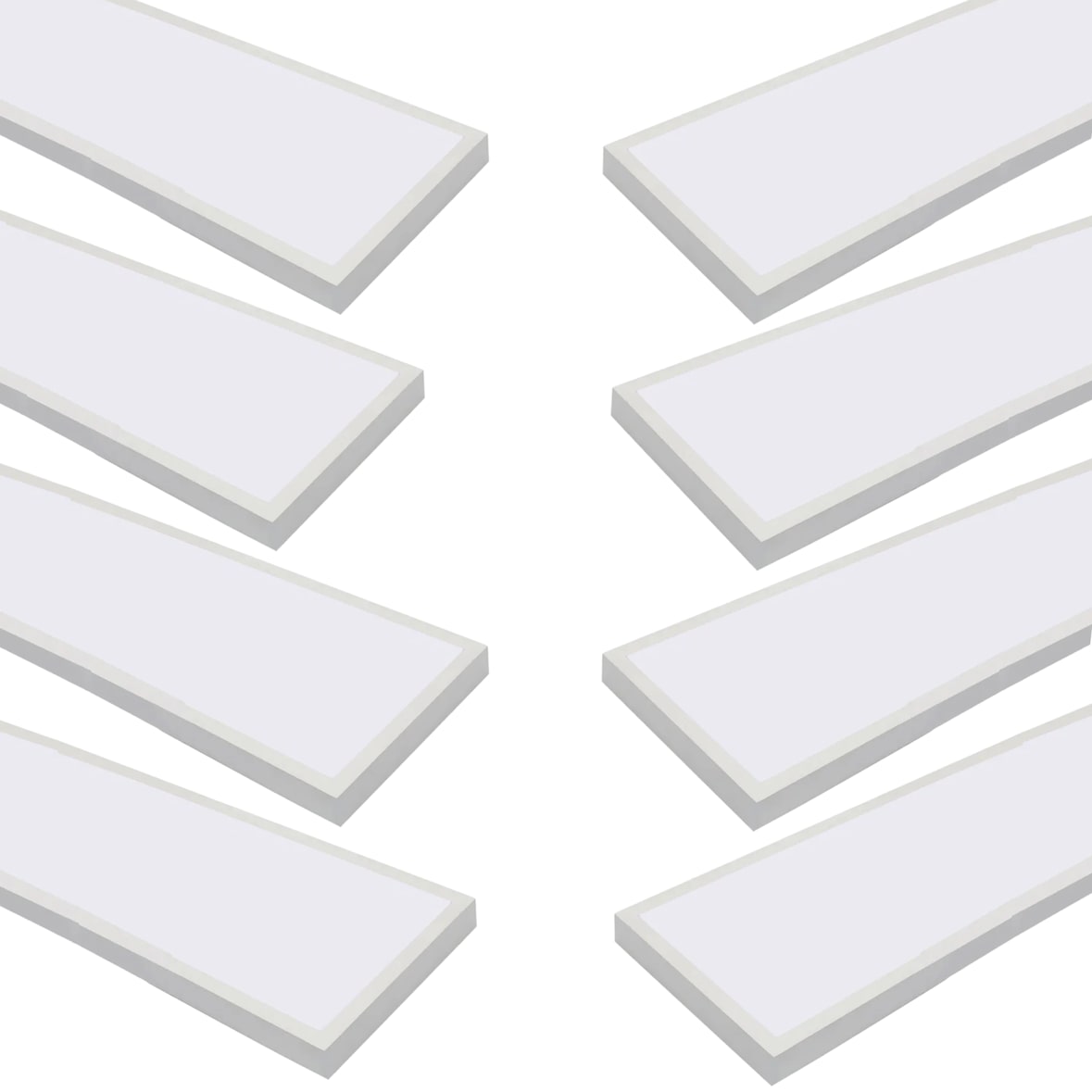 8x Panel LED Retroiluminado de Superficie 120x30 cm, Potencia 60W 5000 Lm, Blanco Neutro 4200K, Marco Blanco, Driver Incluído