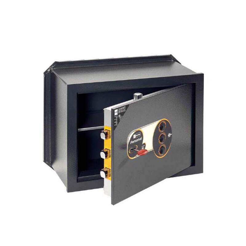 Mottura Casseforte con Chiave e Combinazione Meccanica 230x350x250mm Certificata Grado S2 Nero
