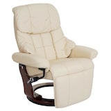 thumbnail of MCA Relaxsessel Calgary 2, Fernsehsessel Sessel, Echtleder 150kg belastbar ~ creme, Walnuss-Optik