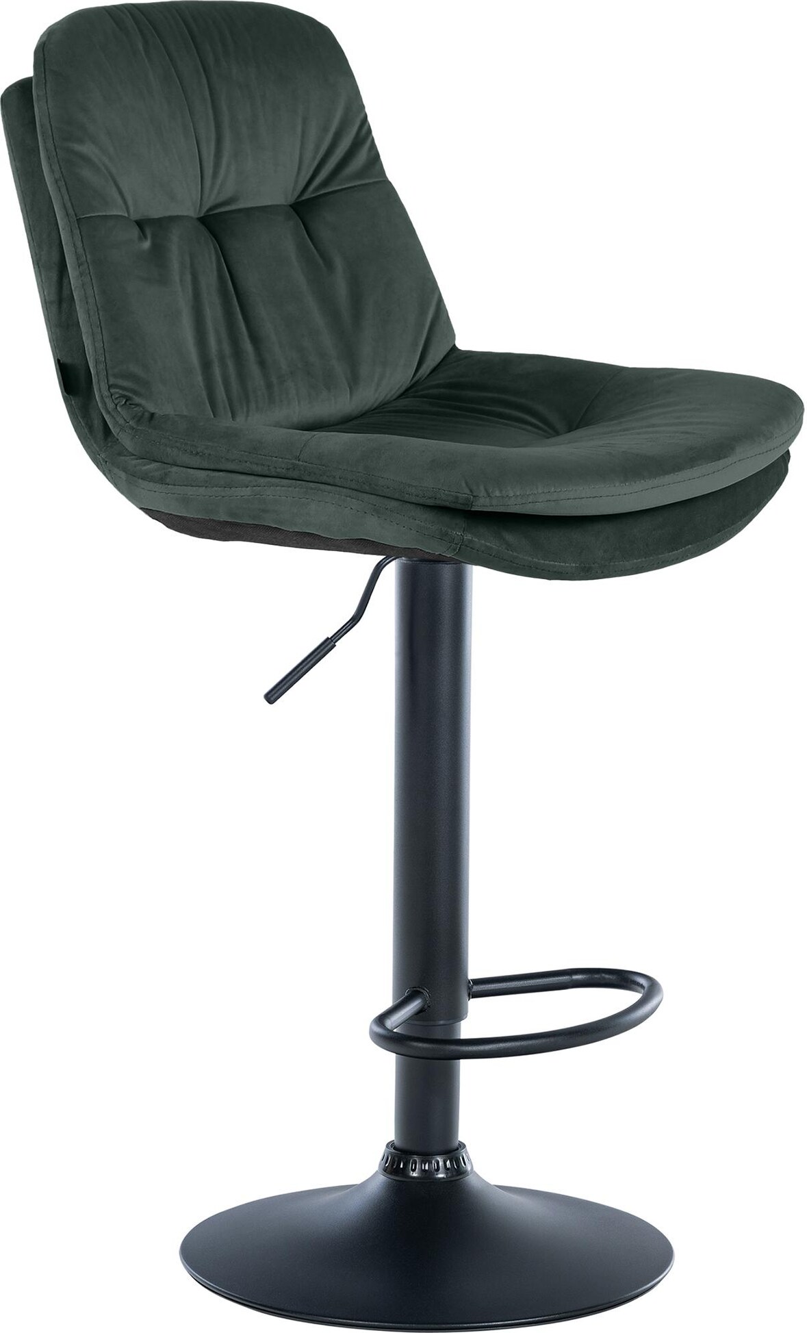 CHEFGASTRO Barhocker JAVA Samt Schwarz HxBxT 94x46x54cm Samt Dunkelgrün Barstuhl