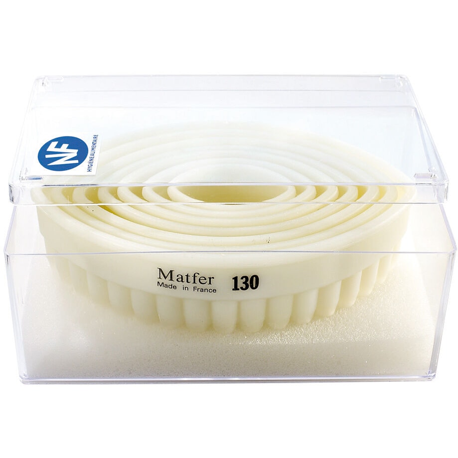 Matfer Exoglass Box mit 7 geriffelten, ovalen Ausstechern (150201)