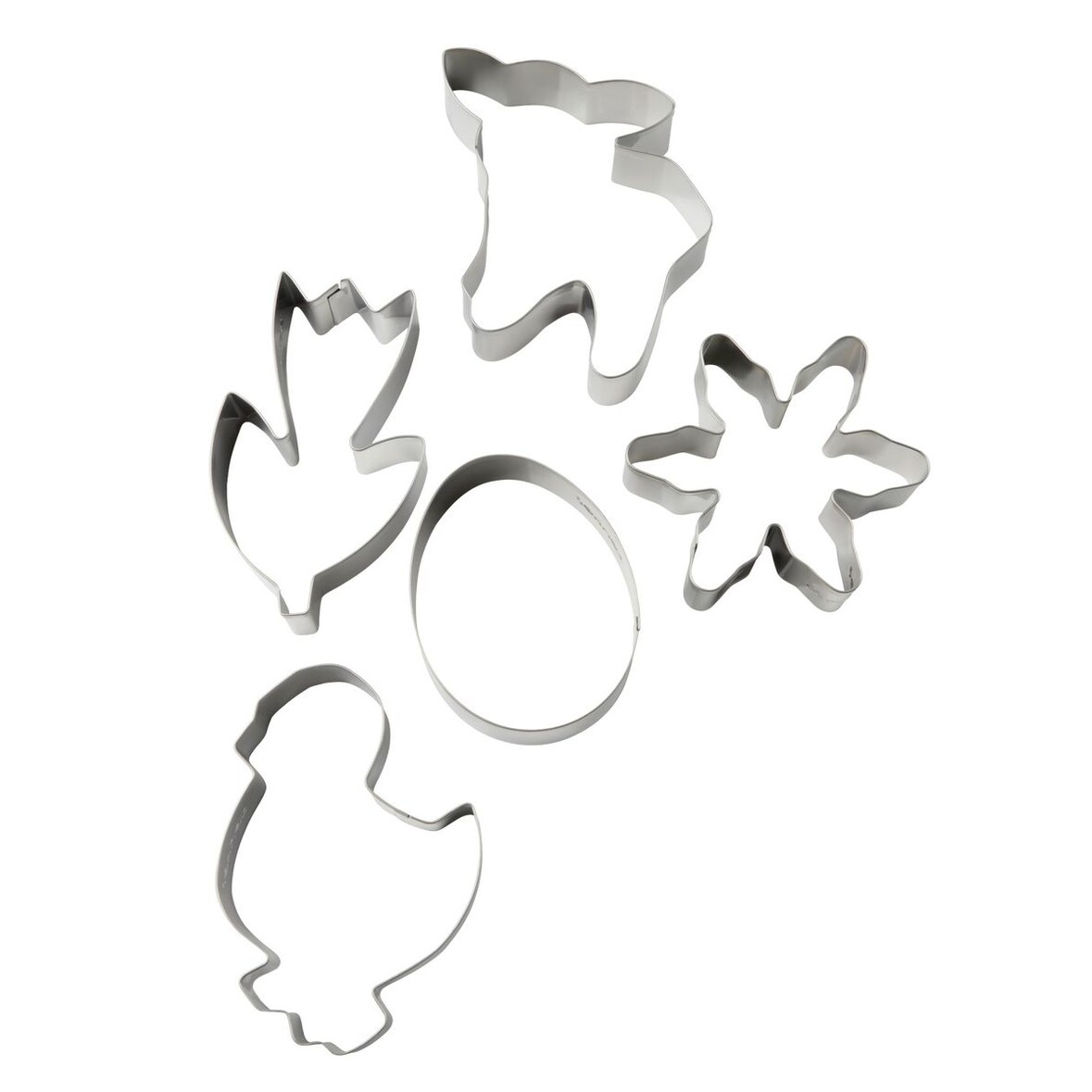 Zenker 5-tlg. Ausstecher Set Ostern Lamm Blume Küken Ei Ausstechform