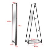 thumbnail of Helloshop26 - Freistehender Spiegel 160 x 44 x 60 cm schwarz 03_0007977
