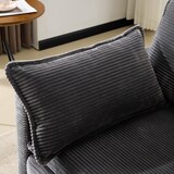 thumbnail of 2-Sitzer-Sofa 85x176x75 Modernes Design, bequeme Sitzfläche, Holzrahmen, Kord-Stoff, Wohnzimmer Couch, Grau