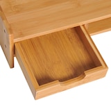 thumbnail of Monitorständer aus Bambus 49x26x12 cm Natur mit Schublade und Ablagefach Schreibtisch Organizer, stabile Erhöhung bis 10 kg