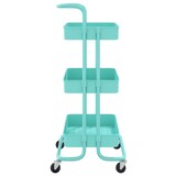 thumbnail of vidaXL Keukentrolley 3-laags 42x35x85 cm ijzer en ABS turquoise