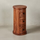 thumbnail of Design Sideboard Sheesham Massivholz 35x65x35 cm, Schränkchen mit 3 Schubladen, Schmaler Beistellschrank Massiv, Mini Kommode