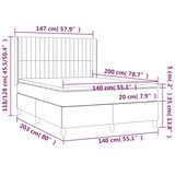 thumbnail of vidaXL Boxspringbett mit Matratze & LED Dunkelbraun 140x200 cm Stoff