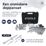 thumbnail of 4toolz ® Doppenset 108-delig in Koffer - 72 tands Ratels 1/2" en 1/4'' Doppen en Bit-set