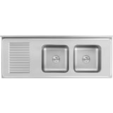 thumbnail of Royal Catering - Royal Catering RC-IKS03 Plonge En Inox Professionnelle Sur Meuble Bas Armoire Placard Avec Évier Acier Inoxydable (2 bacs : 400 x