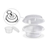 thumbnail of 25x Salatschalen klar mit Dipfach im Domdeckel  1600ml PP