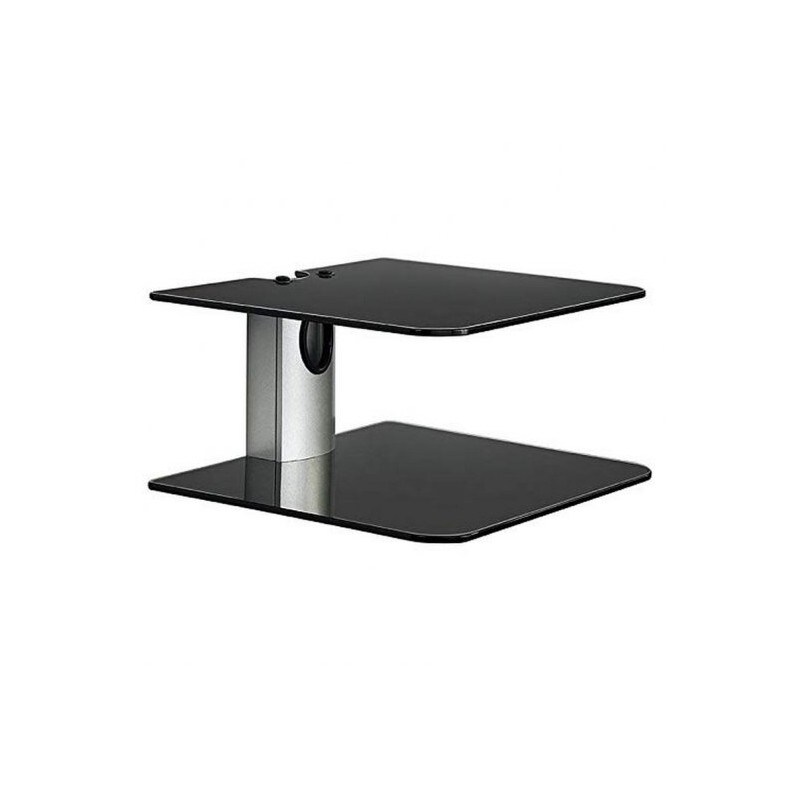 Approx Soporte Doble de Pared para Proyector, Reproductor etc... - Cristal Templado Negro - Gestion de Cables - Peso Max 20kg...