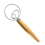 thumbnail of Batedor dinamarquês – Aros de aço inoxidável e cabo de madeira ergonômico | Perfeito para massas de pão, bolo e pizza | Robusto e durável