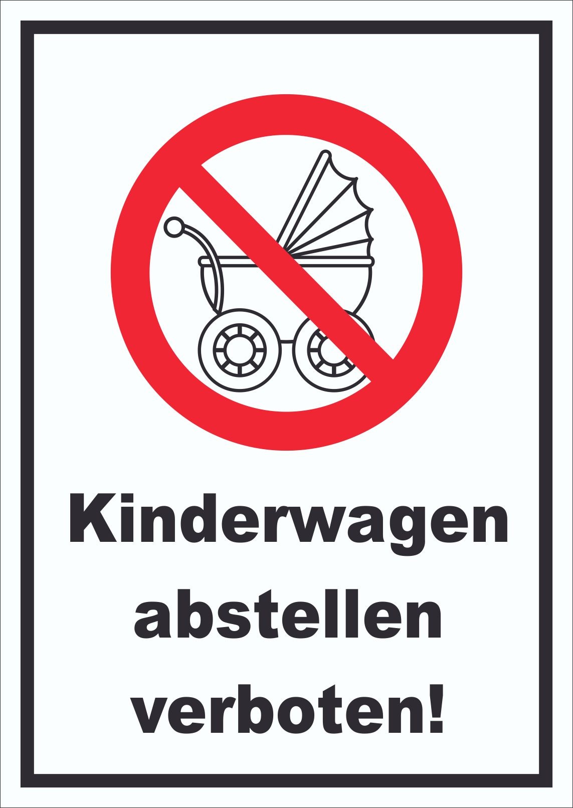 Kinderwagen abstellen verboten A5 Rückseite selbstklebend