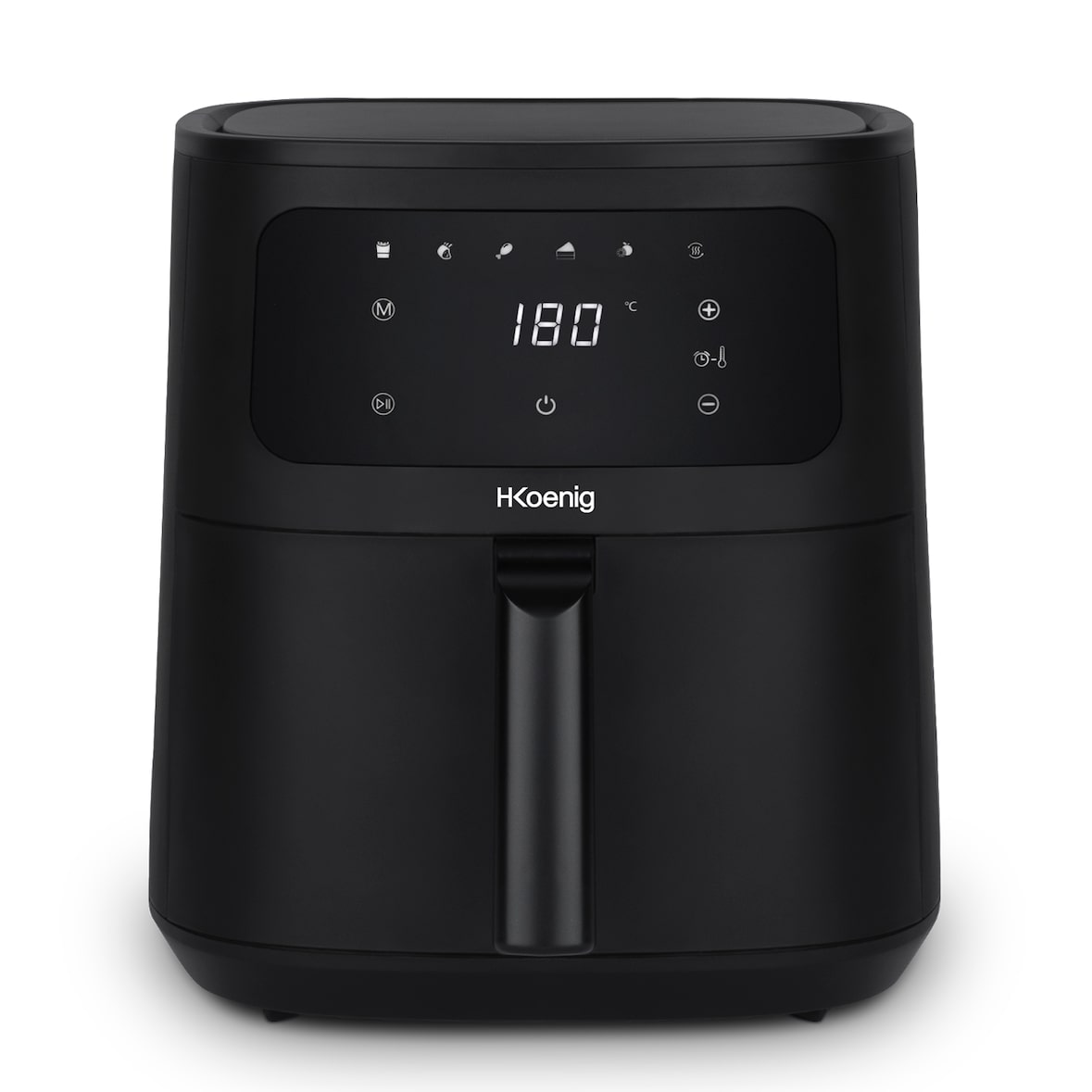 H.Koenig Airfryer XXL FRY880, Capacità 8L, Regolabile 80-200°C, 5 Modalità di cottura, Timer 60min, 6 Programmi, Touch Screen