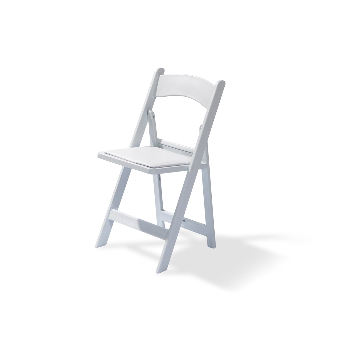 Chaise de mariage pliable avec galette en similicuir intégrée Blanc (Lot de 4) - Feros