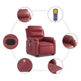 thumbnail of vidaXL Massagesessel mit Aufstehhilfe Elektrisch Weinrot Kunstleder