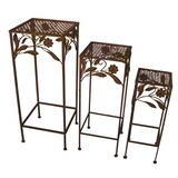 thumbnail of Hocker Set 3tlg. Gartendeko Eisenhocker Pflanzenständer Blumenhocker Antik Braun : Braun