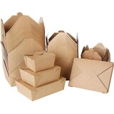 thumbnail of DeinPack 160x Take Away Box 2500ml I Bio Speisebox mit Faltdeckel Pappschachtel rechteckig