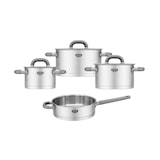 thumbnail of Mulex, Topfset LUGANO aus Edelstahl 6-teilig, + Stielpfanne, für alle Herdarten, mit Deckel, Induktions Töpfe Set