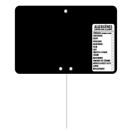 BEQUET Etiquette ardoisée sans roulette sans attachement sans roulettes 'TOUT COMPRIX' boulangerie noir 10,5x7cm x10