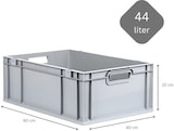 thumbnail of PROREGAL 10x Eurobox NextGen Grip mit Scharnierdeckel & schwarzen Verschlüssen | HxBxT 22x40x60cm | 44 Liter | Griffe offen | Verstärkter Boden