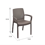 thumbnail of Dmora Sedia da esterno Torino, Seduta da giardino, Sedia per tavolo da pranzo, Poltrona outdoor effetto rattan, 54x60h82 cm, Marrone